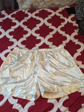 Free Add On Women's Satin Sleep Shorts - Ivory